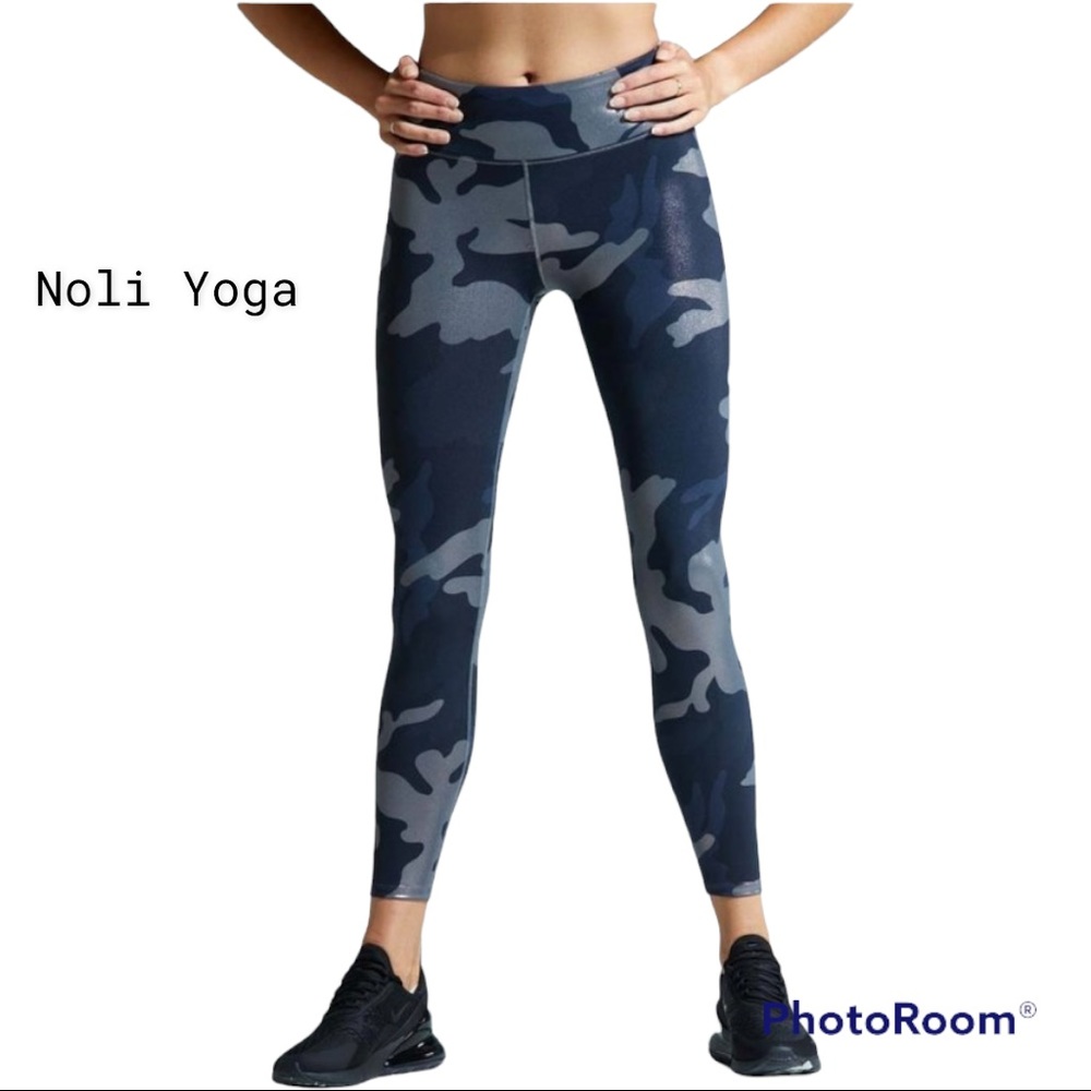 NWT Noli Yoga Blue Camo Guerra Leggings women have 2 pair one XS, S